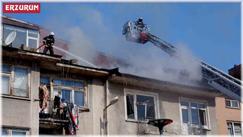 Erzurum’daki apartman yangını korkuttu